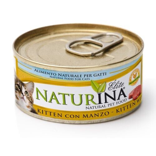 NATURINA ELITE - konservi kaķēniem vista ar liellopu gaļu 70 g